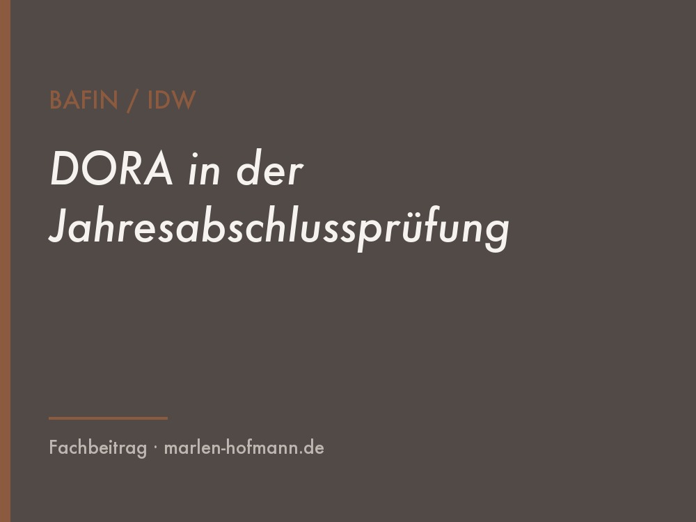 die Jahresabschlussprüfungen rücken näher – und es wird spannend, wie die DORA-Anforderungen erstmals geprüft werden