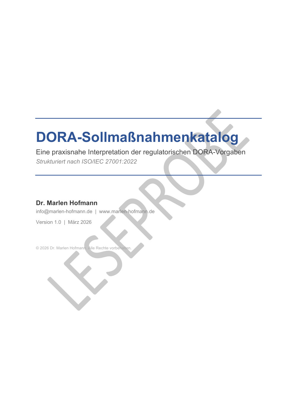 Vorschau: DORA-Sollmaßnahmenkatalog — Leseprobe