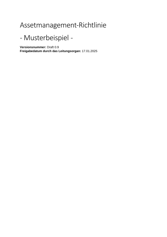 Vorschau: Assetmanagement-Richtlinie — Musterbeispiel