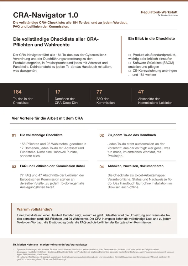 Produktblatt CRA-Navigator 1.0, Seite 1